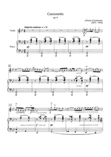 Canzonetta No.1, Op.6: Score by Alfredo D'Ambrosio