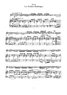 Les Tendres Badinages for Flute and Piano, Op.2: partitura, parte solo by Michel Blavet