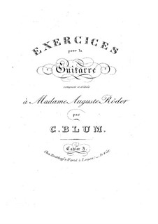 Exercises for Guitar: book III by Carl Wilhelm August Blum