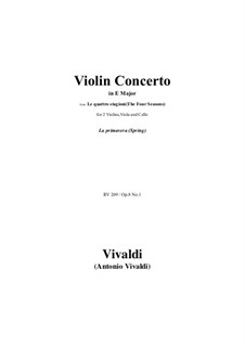 Violin Concerto No.1 in E Major 'La primavera', RV 269: partituras completas, partes by Antonio Vivaldi