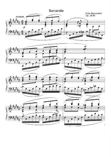 Près de l'eau. Six Pieces, Op.38: No.4 Barcarolle by Felix Blumenfeld