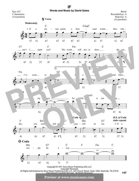 If (Bread): For harmonica by David Gates