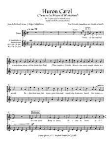The Huron Carol: For 2-part choir and handbells by folklore