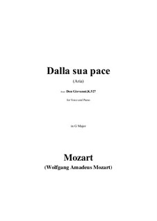 Dalla sua pace: G maior by Wolfgang Amadeus Mozart