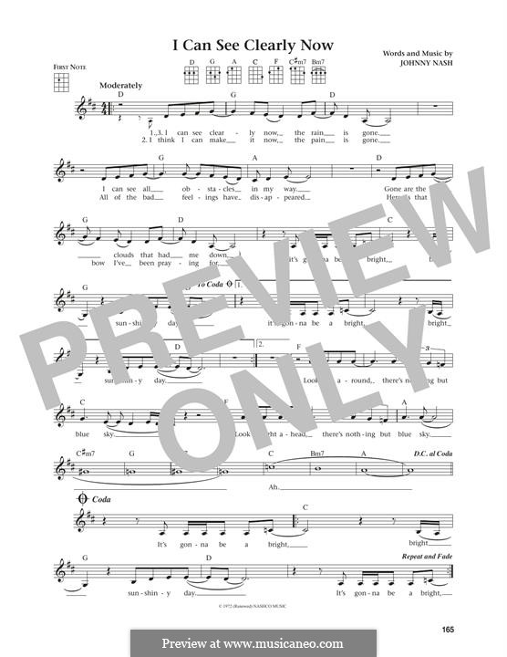 I Can See Clearly Now: para ukulele by Johnny Nash