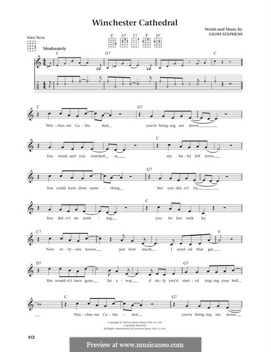 Winchester Cathedral (The New Vaudeville Band): para ukulele by Geoff Stephens