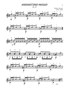 Complete Method for Guitar, Op.59: Andantino Mosso by Matteo Carcassi