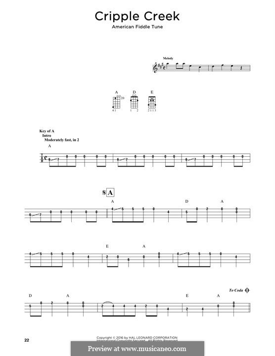 Cripple Creek: For mandolin by folklore
