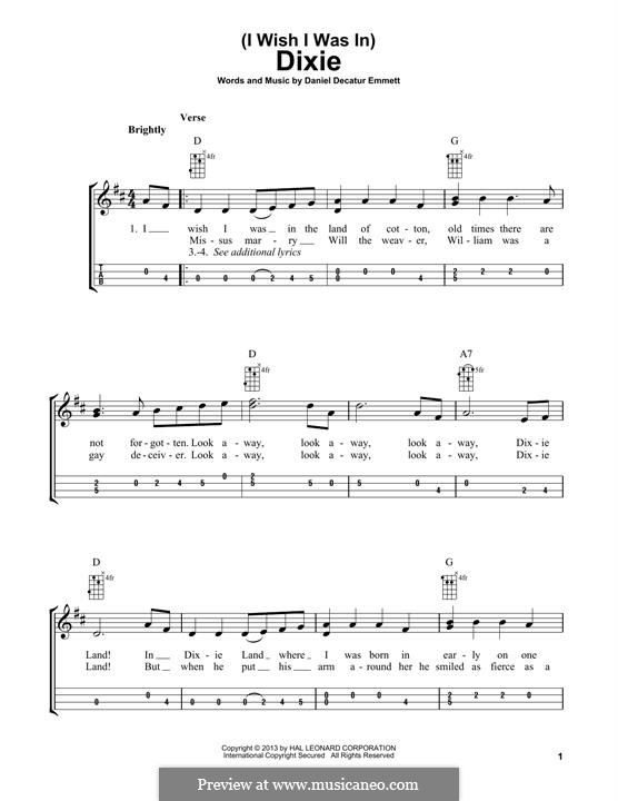 Dixie: For mandolin by Daniel Decatur Emmett