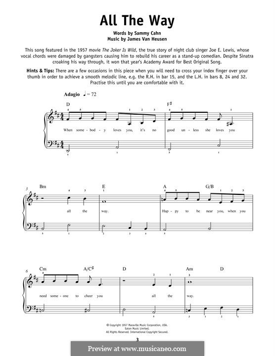 All the Way (Frank Sinatra): Para Piano by Jimmy Van Heusen