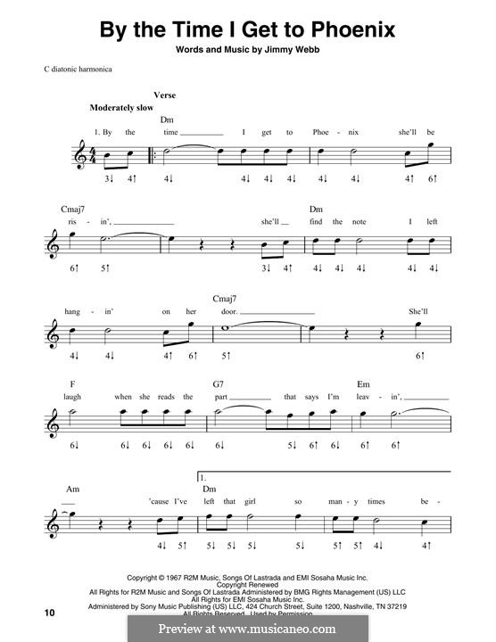 By the Time I Get to Phoenix: For harmonica by Jimmy Webb