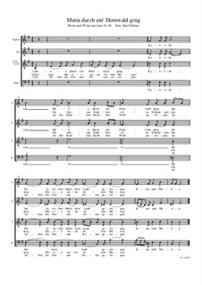Maria durch ein Dornwald ging: SATB by folklore