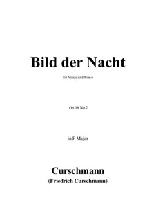 Five Songs, Op.18: No.2 Bild der Nacht in F Major by Friedrich Curschmann