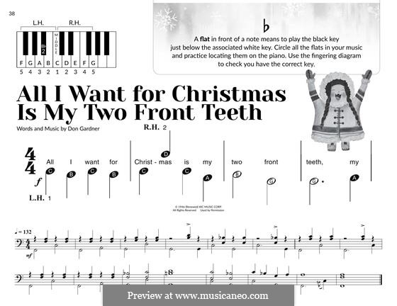 All I Want for Christmas Is My Two Front Teeth: Facil para o piano by Don Gardner