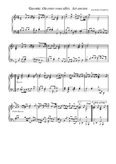 Suite in G Minor: Gavotte 'Ou estes vous alles'. Air ancien by Jean-Henri d'Anglebert