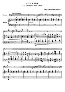 Concerto for Trombone and Orchestra in B Flat Major: Version for trombone and piano by Nikolai Rimsky-Korsakov