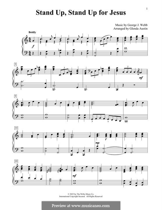 Stand Up for Jesus: Para Piano by George James Webb