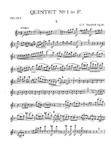 String Quintet No.1 in F Major, Op.85: Partes by Charles Villiers Stanford