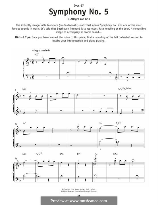 Movement I (Excerpt): Para Piano by Ludwig van Beethoven
