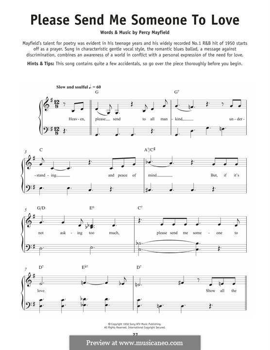 Please Send Me Someone to Love: Para Piano by Percy Mayfield