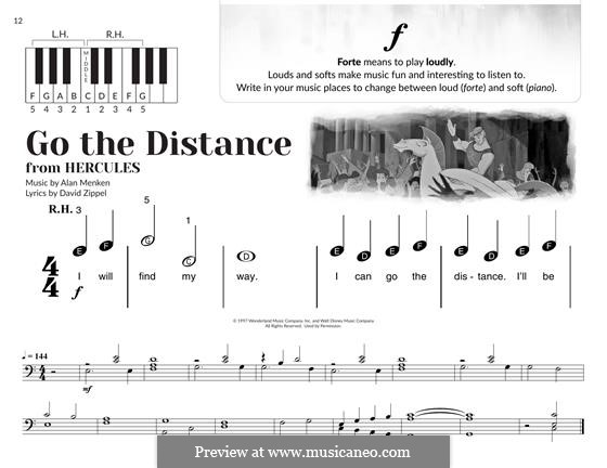 Go the Distance (from Hercules): Para Piano by Alan Menken