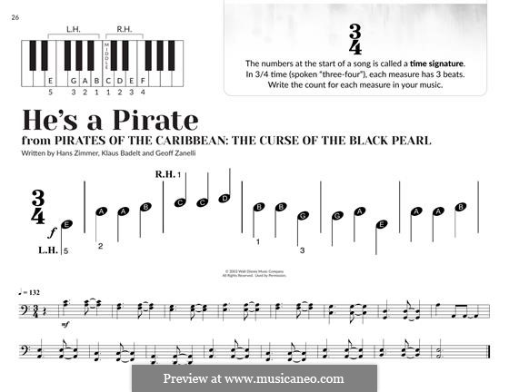 He's a Pirate (from Pirates of the Caribbean: The Curse of the Black Pearl): Para Piano by Klaus Badelt