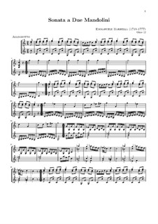 Sonata for Two Mandolins in C Major: partitura by Emanuele Barbella