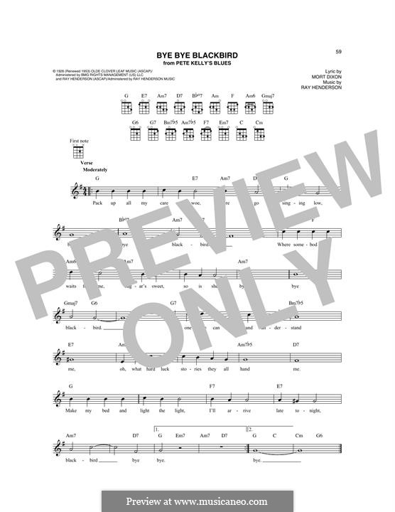Bye Bye Blackbird: For mandolin by Ray Henderson