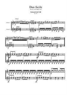 Duo facile pour deux guitares, Op.20: partitura by Leonhard von Call