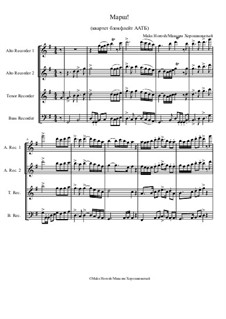 March! (recorders quartet AATB), MH 281024: March! (recorders quartet AATB) by Maks Horosh