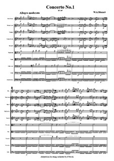 Concerto for Violin and Orchestra No.1 in B Flat Major, K.207: Version for violin and string orchestra by Wolfgang Amadeus Mozart