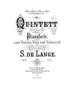 Piano Quintet in C Major, Op.65: Piano Quintet in C Major by Samuel de Lange Jr.