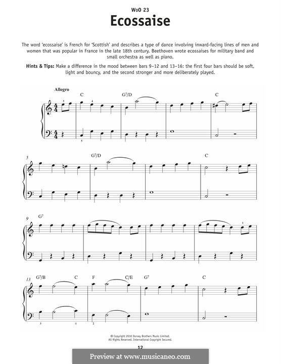 Écossaise in G Major, WoO 23: Para Piano by Ludwig van Beethoven