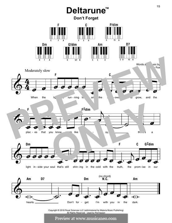 Don't Forget (from Deltarune): Para Piano by Toby Fox