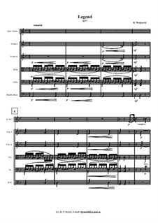 Legend for Violin and Piano, Op.17: For violin and string orchestra by Henryk Wieniawski