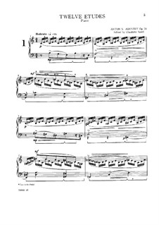 Twelve Etudes, Op.74: set completo by Anton Arensky