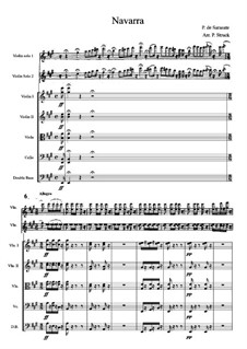 Jota Navarra, Op.22: For two violins and string orchestra by Pablo de Sarasate