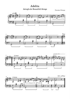 Adelita: Para Piano by Francisco Tárrega