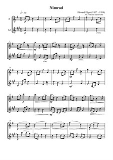 Variation No.9 'Nimrod': For flute and bass clarinet by Edward Elgar