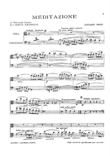 Meditation for Viola, Cello and Piano: partituras completas, partes by Riccardo Drigo