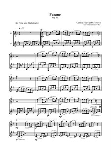 Pavane, Op.50: For flute and clarinet by Gabriel Fauré