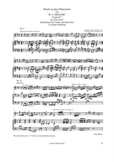 Musik zu einer Pantomime, KV 446 / 416d: Musik zu einer Pantomime by Wolfgang Amadeus Mozart