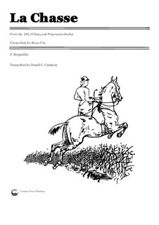 No.9 La Chasse (The Hunt): Para trio de bronze by Johann Friedrich Burgmüller
