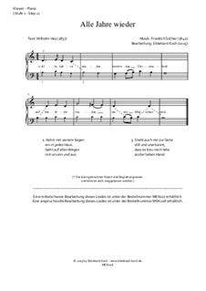 Alle Jahre wieder: Für Klavier (Step 1) by Friedrich Silcher