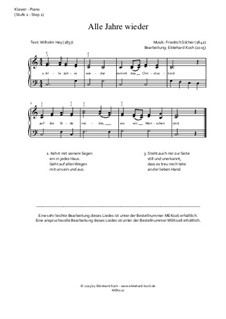 Alle Jahre wieder: Für Klavier (Step 2) by Friedrich Silcher
