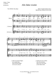 Alle Jahre wieder: Für Klavier und Soloinstrument by Friedrich Silcher