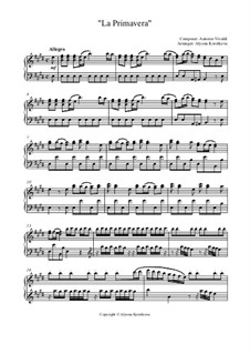 Violin Concerto No.1 in E Major 'La primavera', RV 269: movimento I, para piano by Antonio Vivaldi
