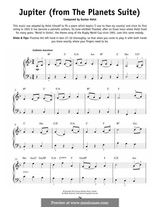 Jupiter: Para Piano by Gustav Holst