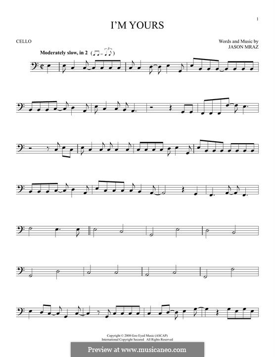 I'm Yours: para violoncelo by Jason Mraz