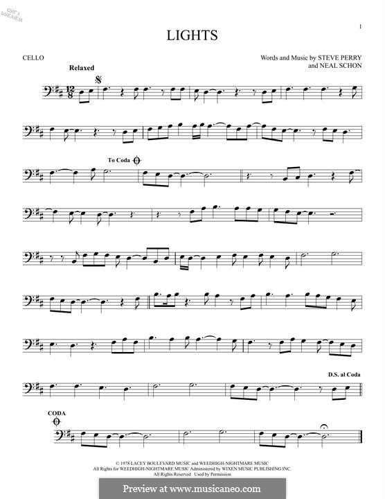 Lights (Journey): para violoncelo by Neal Schon, Steve Perry